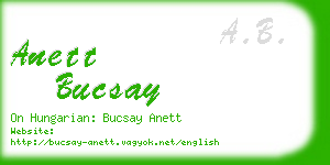 anett bucsay business card